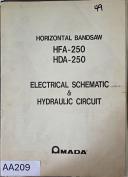 Amada-AMADA- Model HFA-250 and HDA-250 Horizontal Bandsaws, Electrical Schematic & Hydraulic Circuit Manual-HFA-250 and HDA-250 Horizontal Bandsaws -01